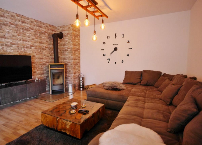 Fewo Diemelgarten**** - Wohnbereich mit Kamin