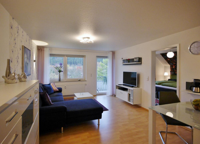 Fewo M am Kurpark - großzügiger Wohnbereich