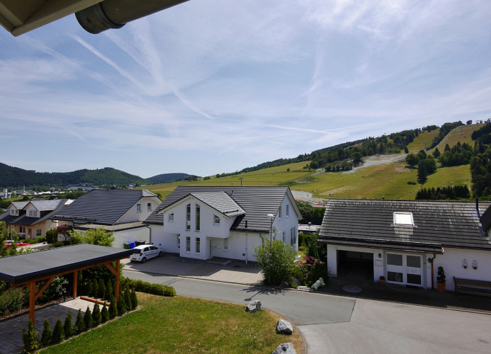 Ferienblockhaus - Aussicht vom Balkon