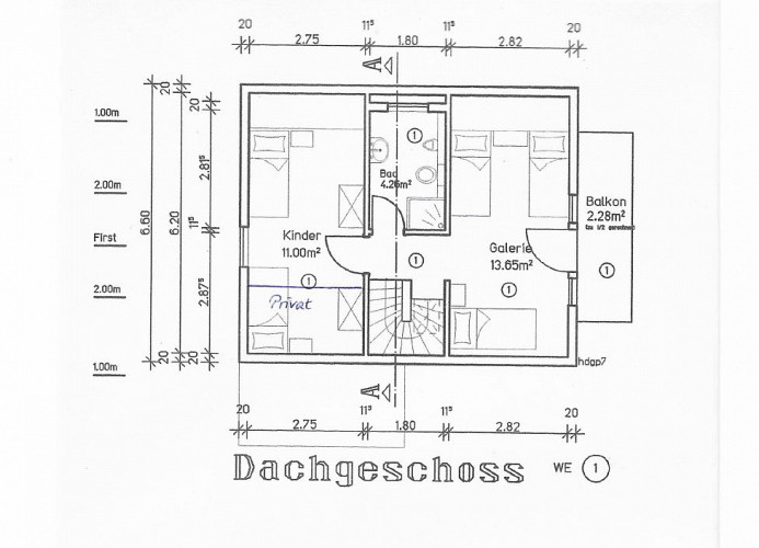 FerienBlockhaus - Grundriss Dachgeschoss