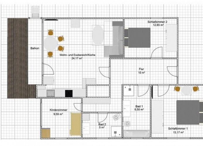Upland Apartments/Fewo Zeitgeist - Grundriss